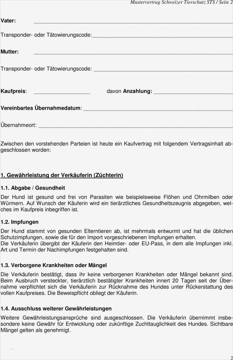 Kaufvertrag über einen Hund PDF