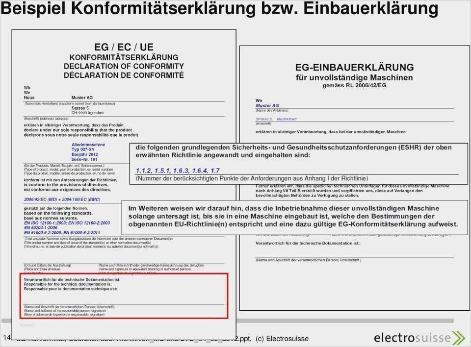 Konformitätserklärung Vorlage Pdf Elegant Electrosuisse