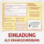 Krankenschein Einladung Vorlage Wunderbar Einladungskarten Als Krankschreibung Online Bestellen