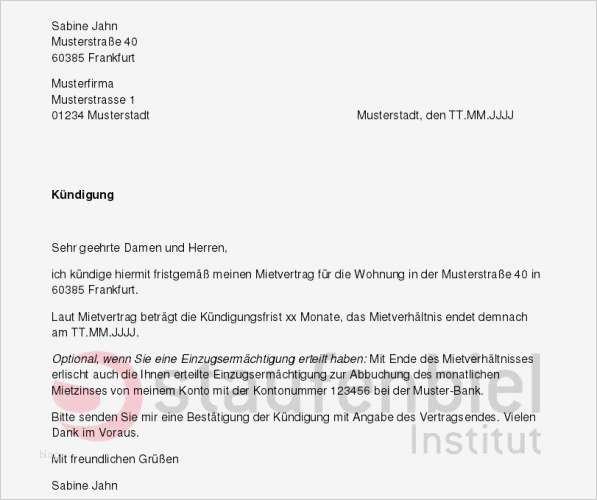 Kündigung Mietvertrag Vorlage Download