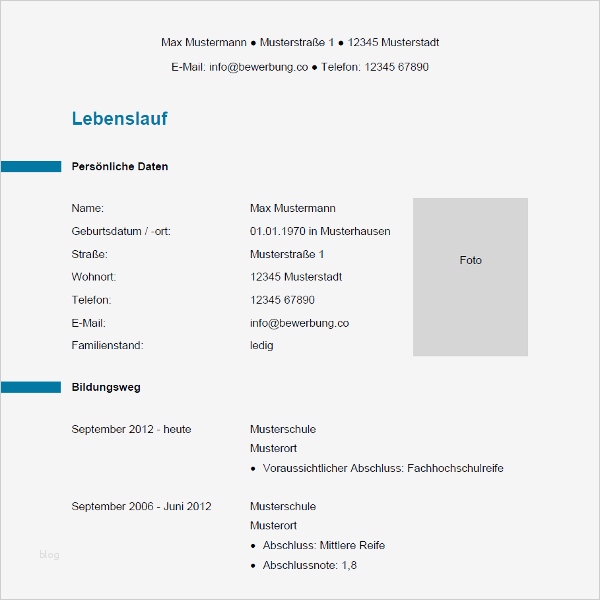 55 Wunderbar Lebenslauf Vorlage Max Mustermann Vorräte | Vorlage Ideen