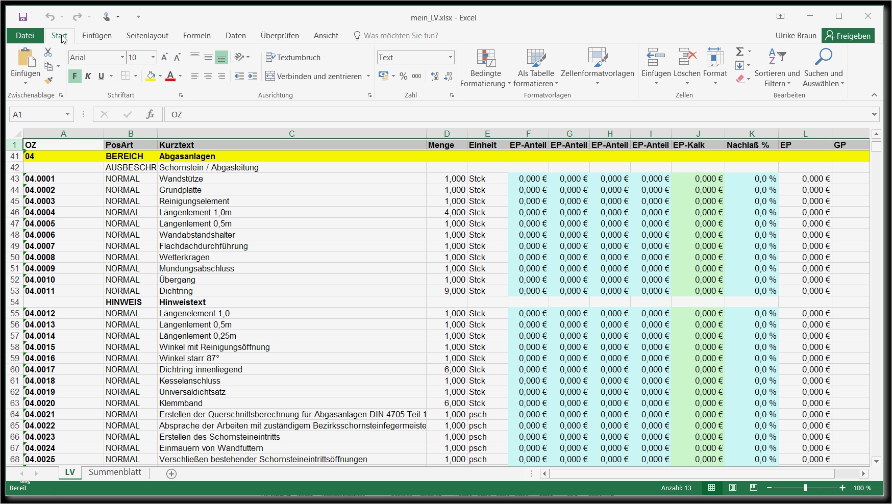 GAEB Ausschreibungen Kalkulieren Sie direkt in Excel