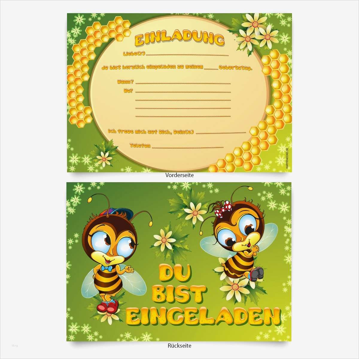 "Bienen" Kindergeburtstag Einladungskarten online