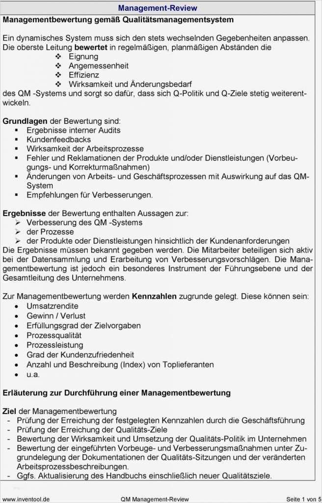 Managementbewertung iso 9001 2015 Vorlage Schön Management ...