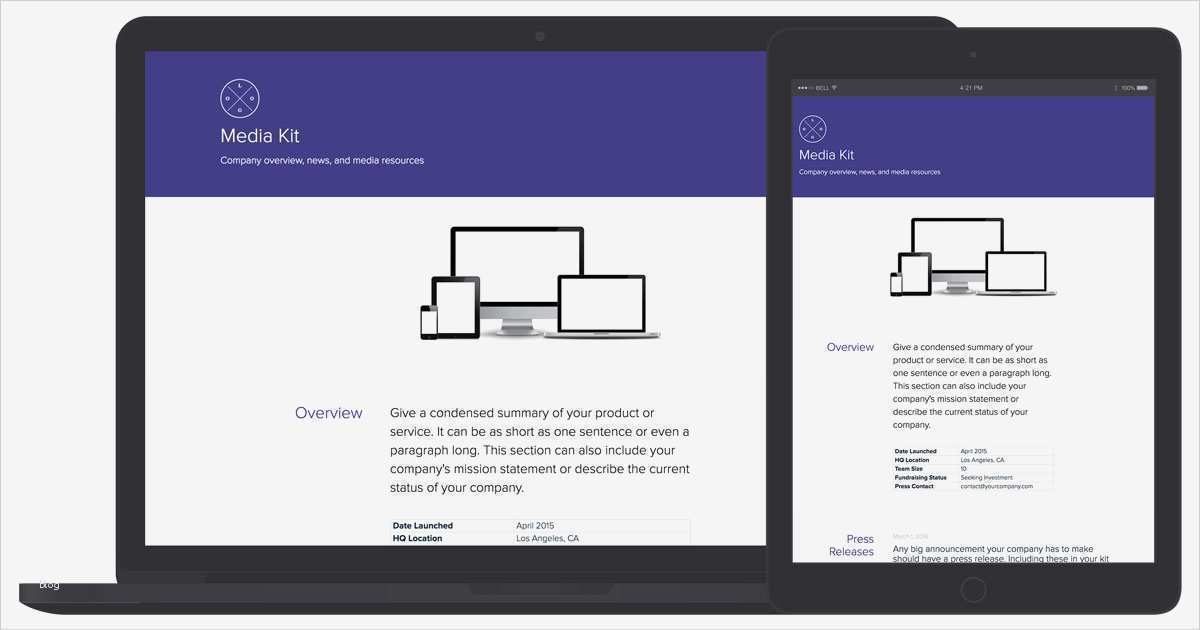 Beste Beispiel Media Kit Vorlage Zeitgenössisch
