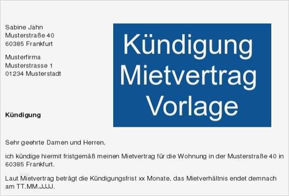 Kündigung Mietvertrag Vorlage Download