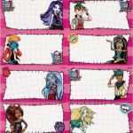 Monster High Einladungskarten Vorlagen Cool Monster High Heft Etiketten