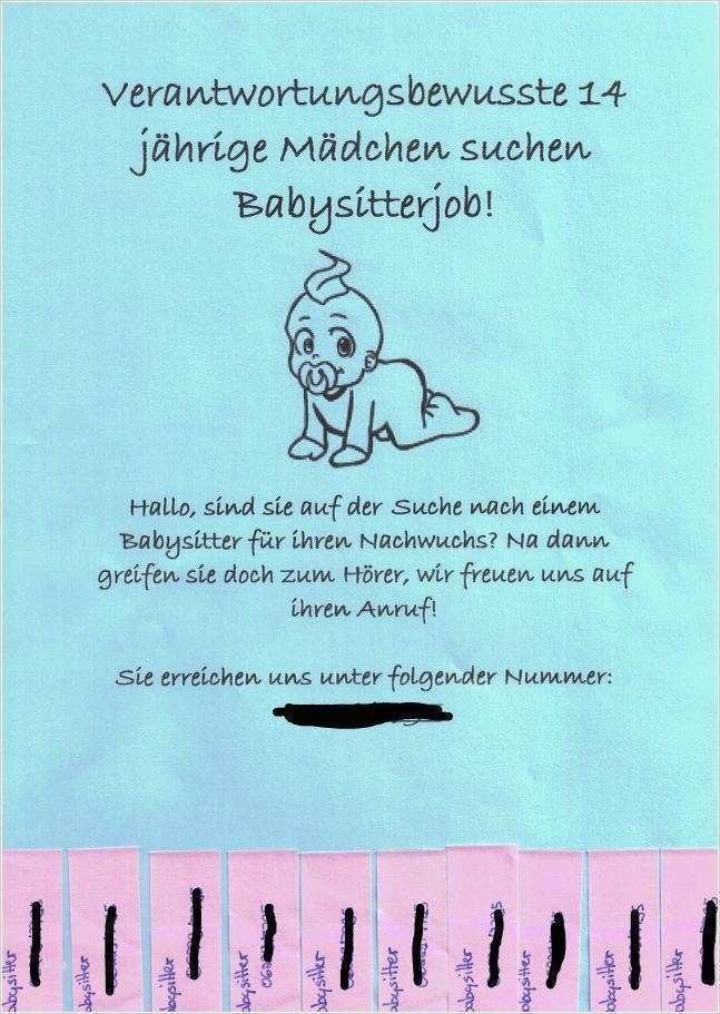 Babysitten Flyer Arbeit Baby babysitting