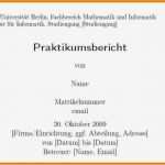 Nachweis Praktikum Vorlage Erstaunlich 5 Praktikumsbericht Vorlage