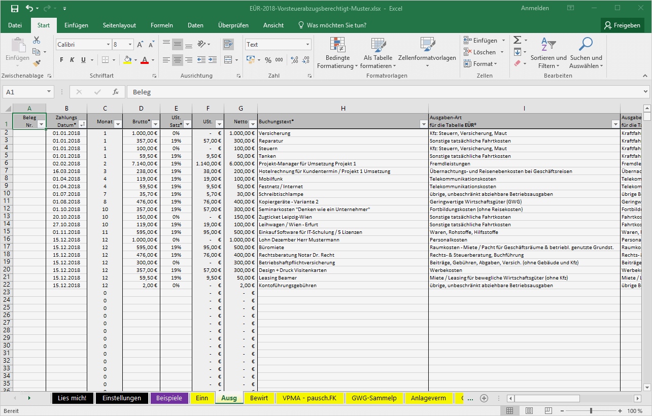 Notendurchschnitt Excel Vorlage Elegant Excel Vorlage ...