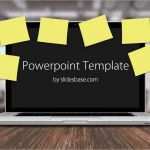 Powerpoint Vorlage Computer Inspiration Laptop &amp; Post It Notes Powerpoint Template