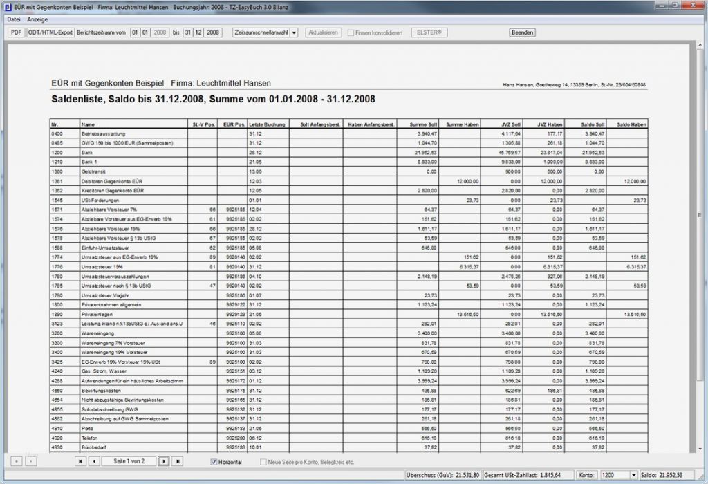 Private Buchhaltung Excel Vorlage H Bsch Buchhaltungssoftware Tz