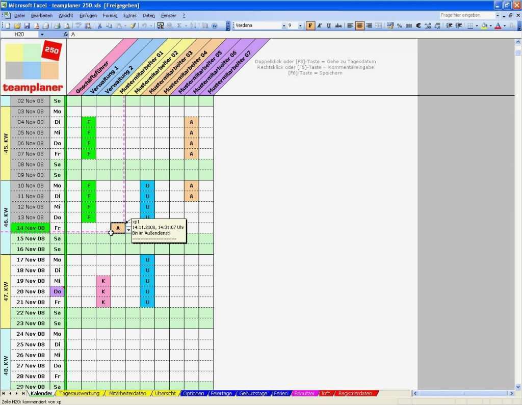 Qualifizierungsmatrix Excel Vorlage Luxus Teamplaner 250 Bei Freeware 