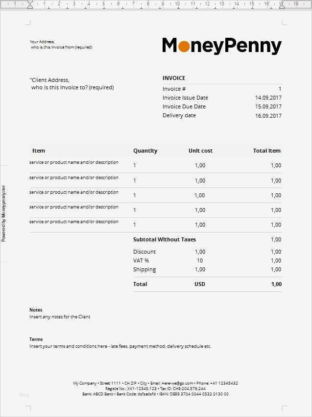 Free Word Invoice Template