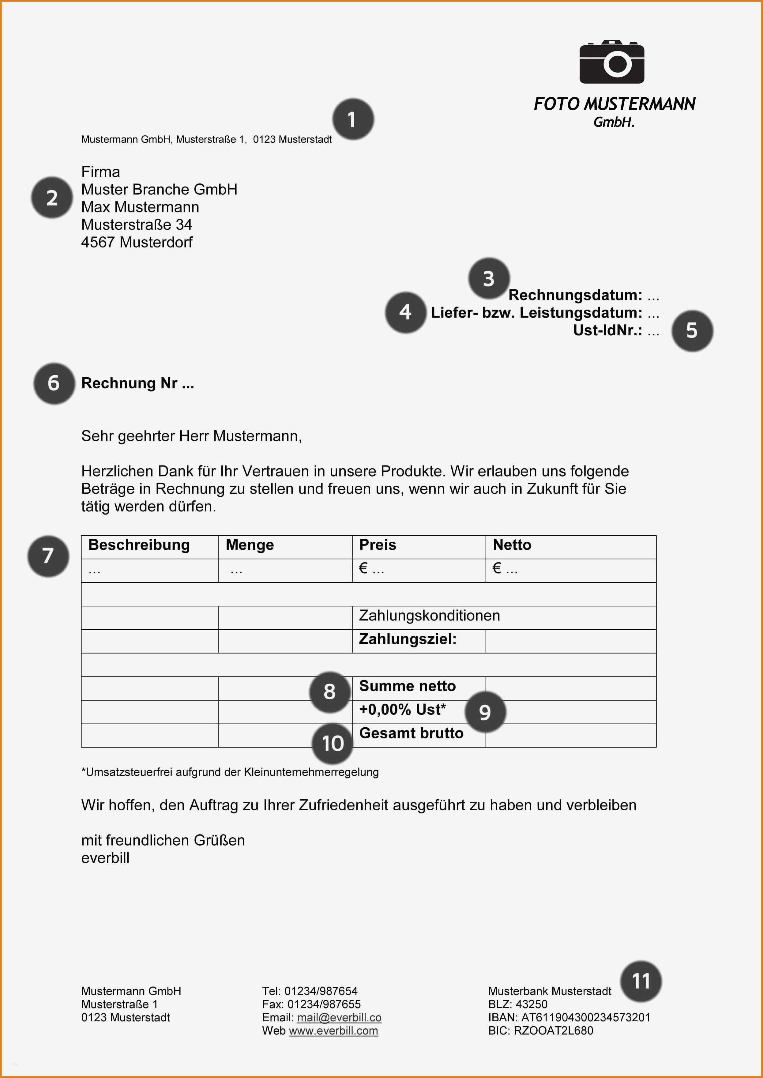 Rechnung Ohne Mehrwertsteuer Vorlage Best Of 15 Rechnung Ohne ...