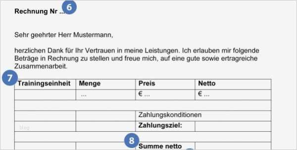 Vorlage Rechnung Freiberufler Rechnung Freiberufler