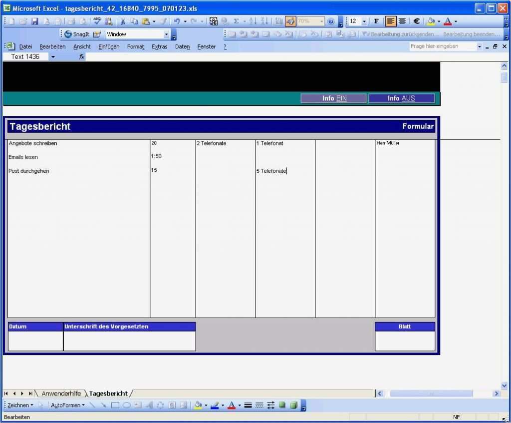 Reklamationsbearbeitung Vorlagen Excel Erstaunlich Vorlage Als Download Tagesbericht In Excel