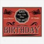 Save the Date Email Vorlage Geburtstag Erstaunlich Vintage Birthday Save the Date Postcard