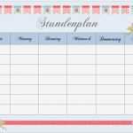 Stundenplan Vorlage Zum Ausfüllen Am Pc Angenehm Stundenplanformulare Für Lehrer