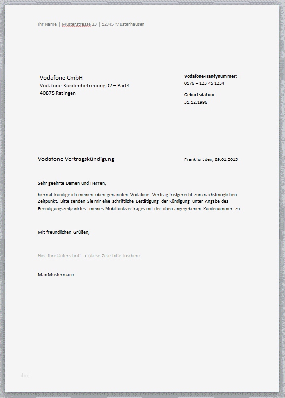 T Mobile Handyvertrag Kündigen Vorlage Wunderbar ...