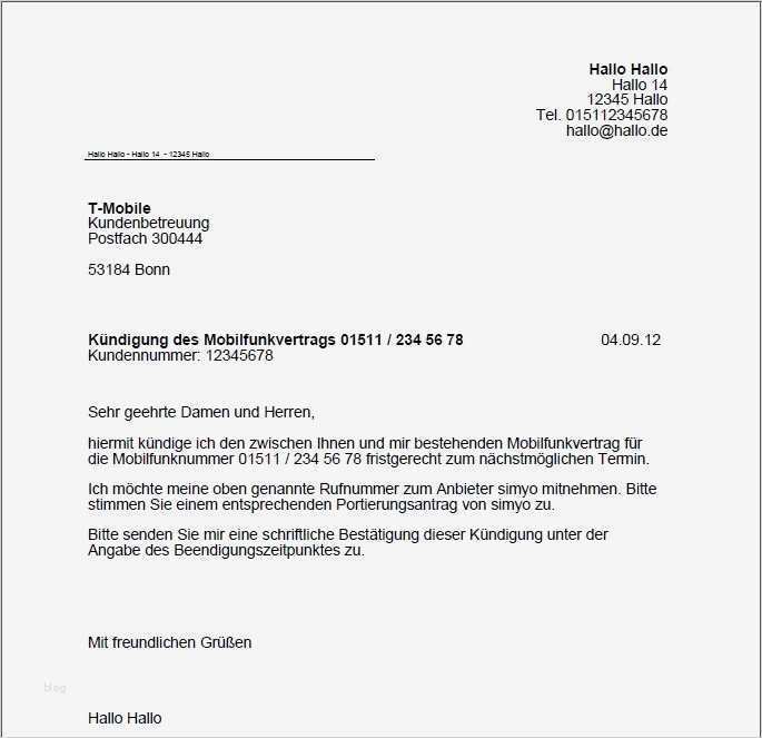 T Mobile Kündigung Vorlage Fax Kündigung Vorlage fwptc