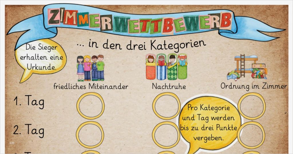 Tagebuch Klassenfahrt Grundschule Vorlage Hübsch Zimmerwettbewerb Pdf Klassenfahrt 1