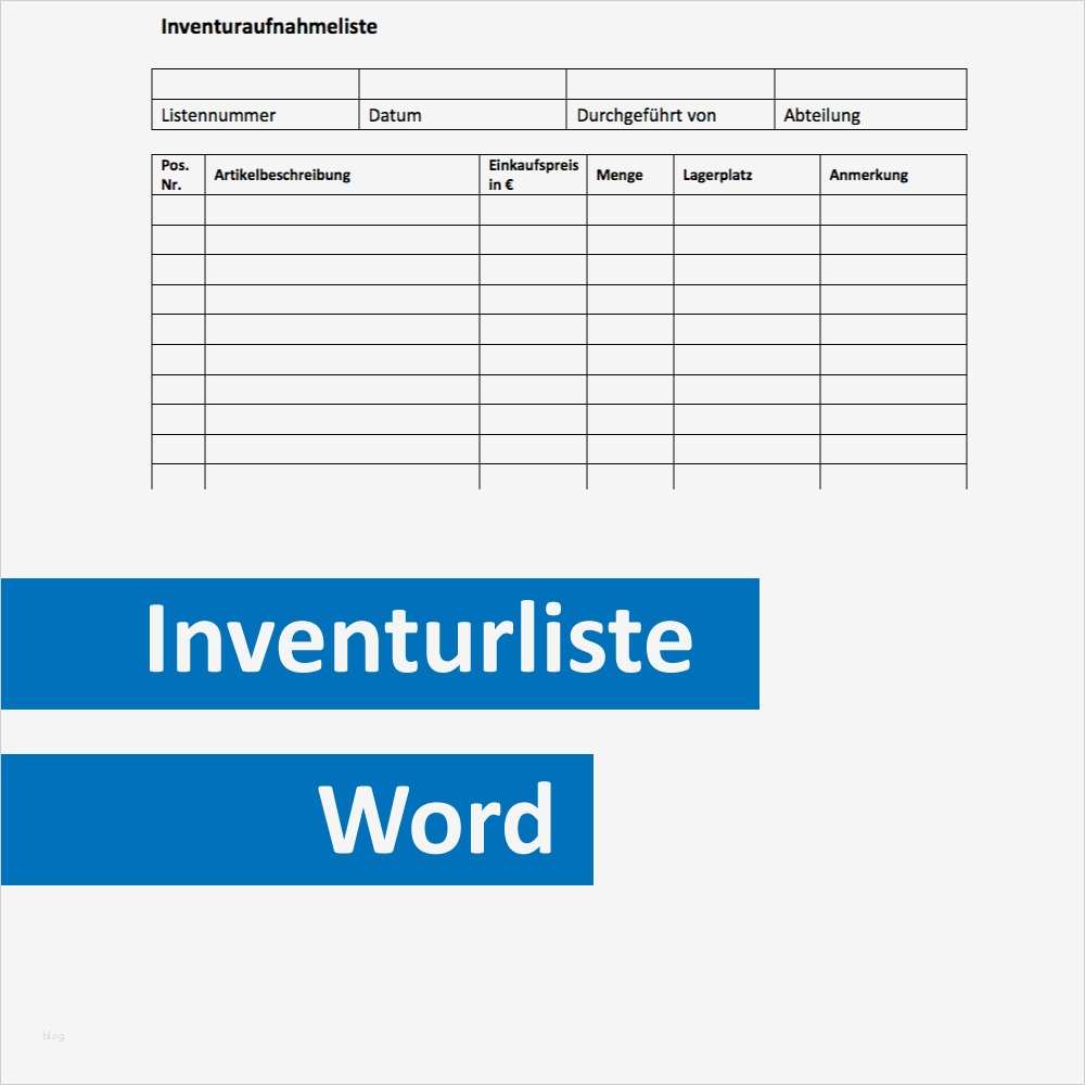 Gratis Inventurliste zum Ausdrucken