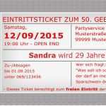 Tickets Vorlagen Zum Ausdrucken Wunderbar Einladungskarten 50 Geburtstag Vorlagen Kostenlos