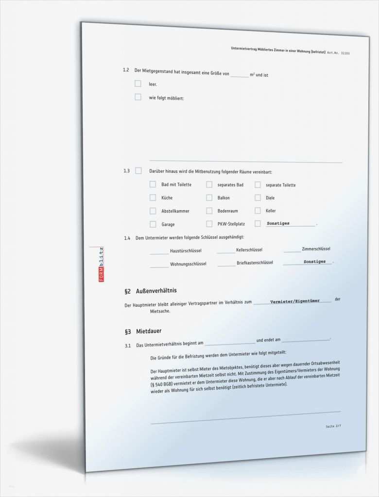Untermietvertrag Befristet Vorlage Elegant Befristeter Untermietvertrag Möbliertes Zimmer Vorlage