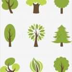 Vertrag Künstler Vorlage Elegant Baum Icons Set Vektorgrafik