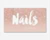 Visitenkarten Nagelstudio Vorlagen Luxus Nails Artist Modern Typography Blush Rose Gold Business