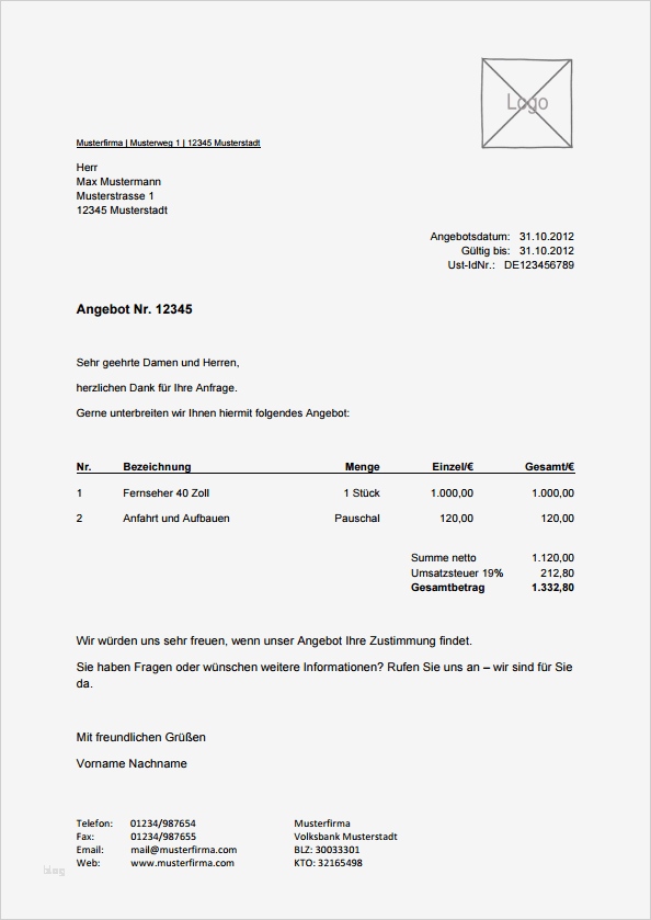 Rechnungsvorlage & Musterrechnung kostenlos lexoffice