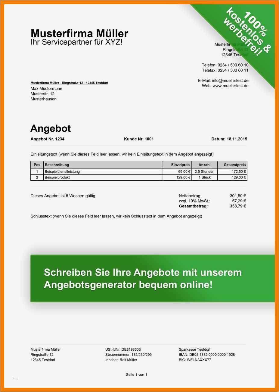 Vorlage Angebot  Geb udereinigung  Genial 5 Vorlage 