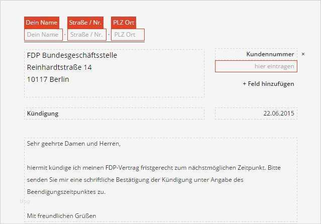 FDP Mitgliedschaft kündigen Vorlage Download CHIP