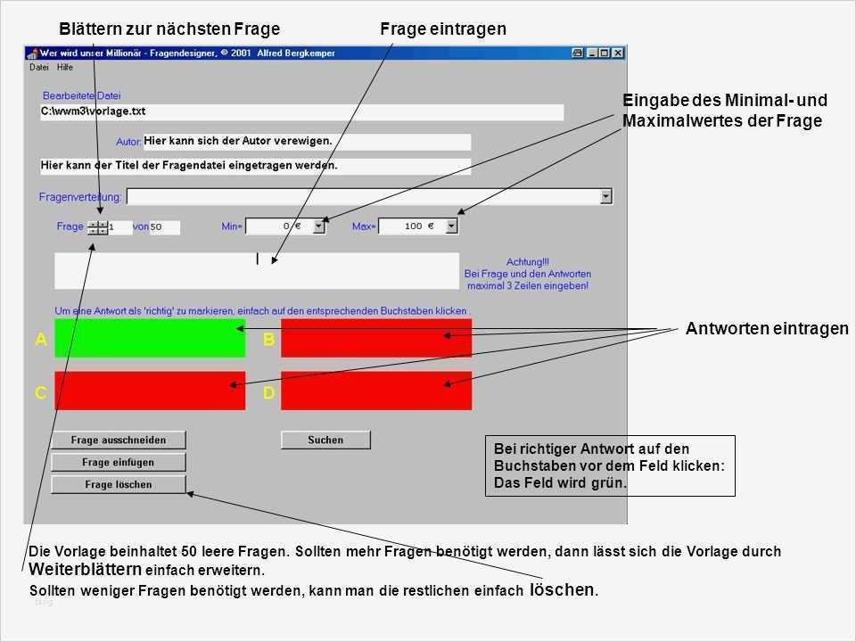 Fragedateien für „Wer wird Millionär“ selbst erstellen