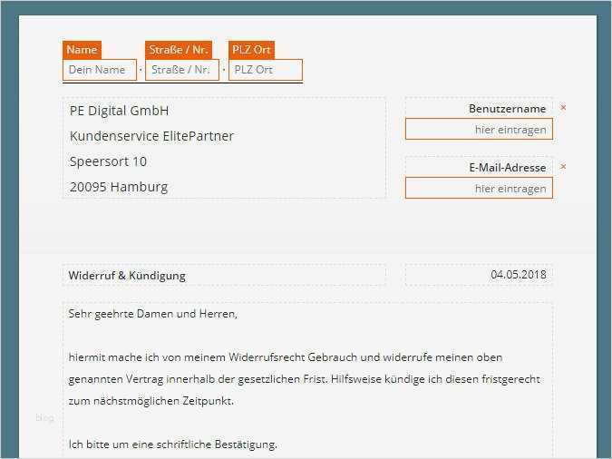 Kündigung ElitePartner Vorlage Download CHIP