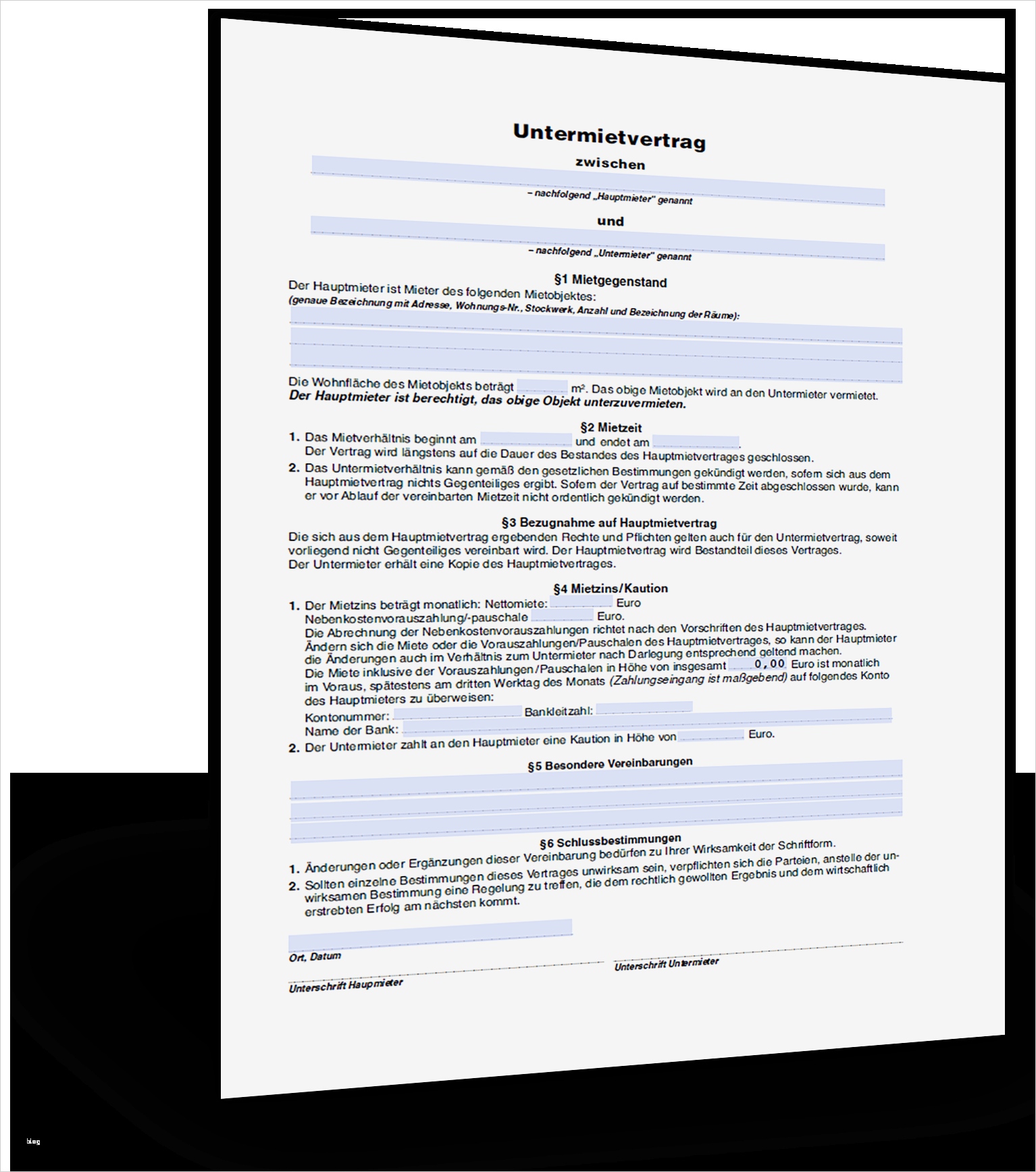 Untermietvertrag Muster Standardvertraege