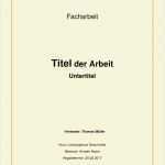 Word Vorlage Dissertation Erstaunlich Facharbeit Deckblatt Mustervorlagen Zum Herunterladen