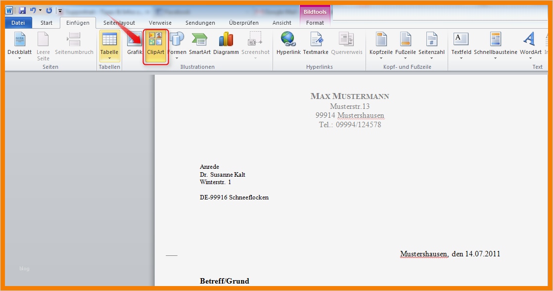 Word Vorlage Erstellen 2010 Fabelhaft 11 Briefvorlage Word 2010