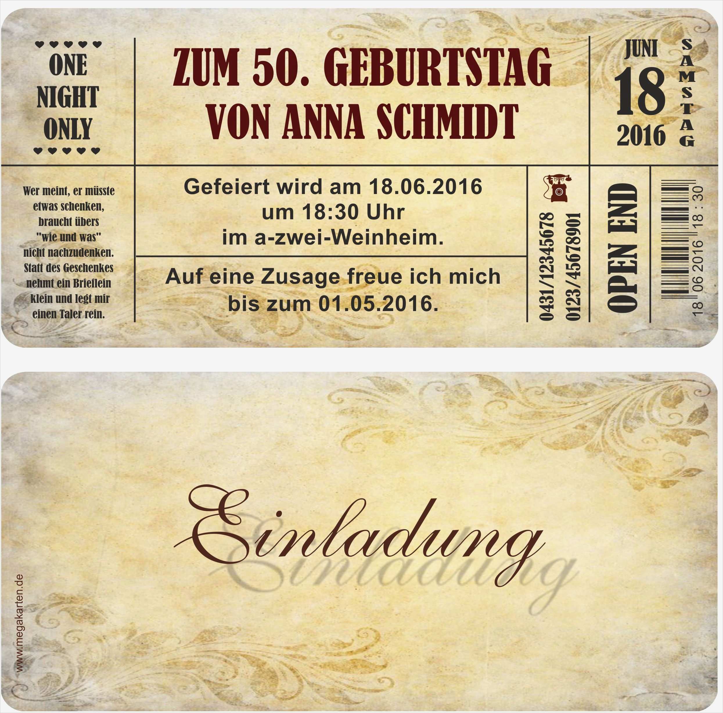 Word Vorlage Geburtstagseinladung Süß Einladungskarten 50 ...