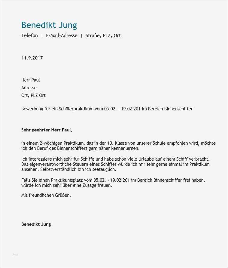 Zusage Praktikumsplatz Vorlage Neu Bewerbung Für Das Schülerpraktikum